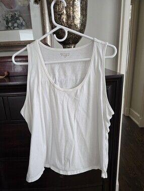 Athleta Knit Tank, size 1X, 100% COTTON, white